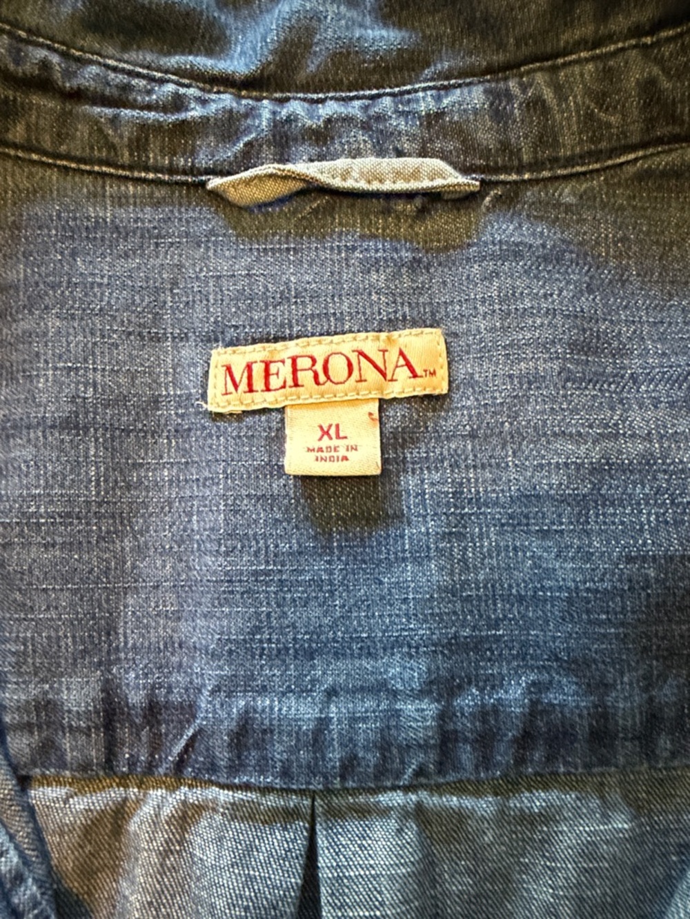 Merona Indigo Shirt with Button Tag Detail - Picture 2 of 6